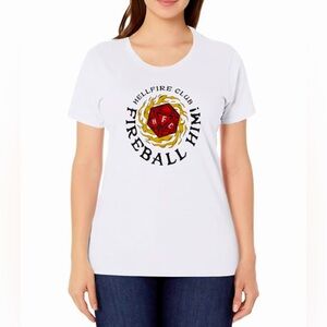 Stranger Things Hellfire Club White T-Shirt, womens small